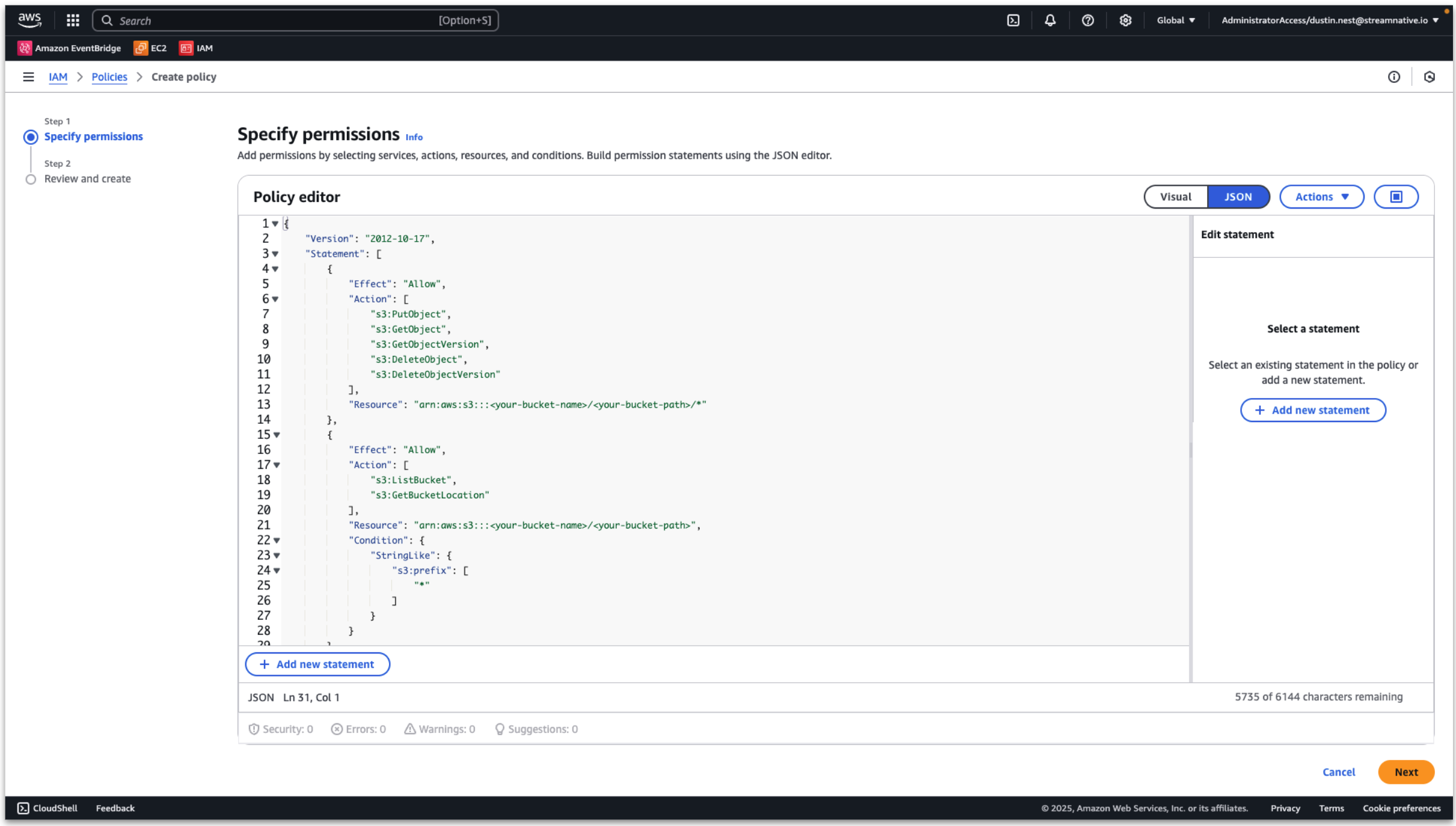 Click AWS Policy