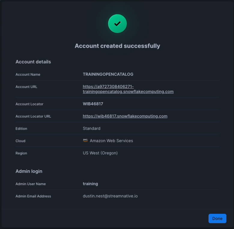 Create Snowflake Open Catalog Account