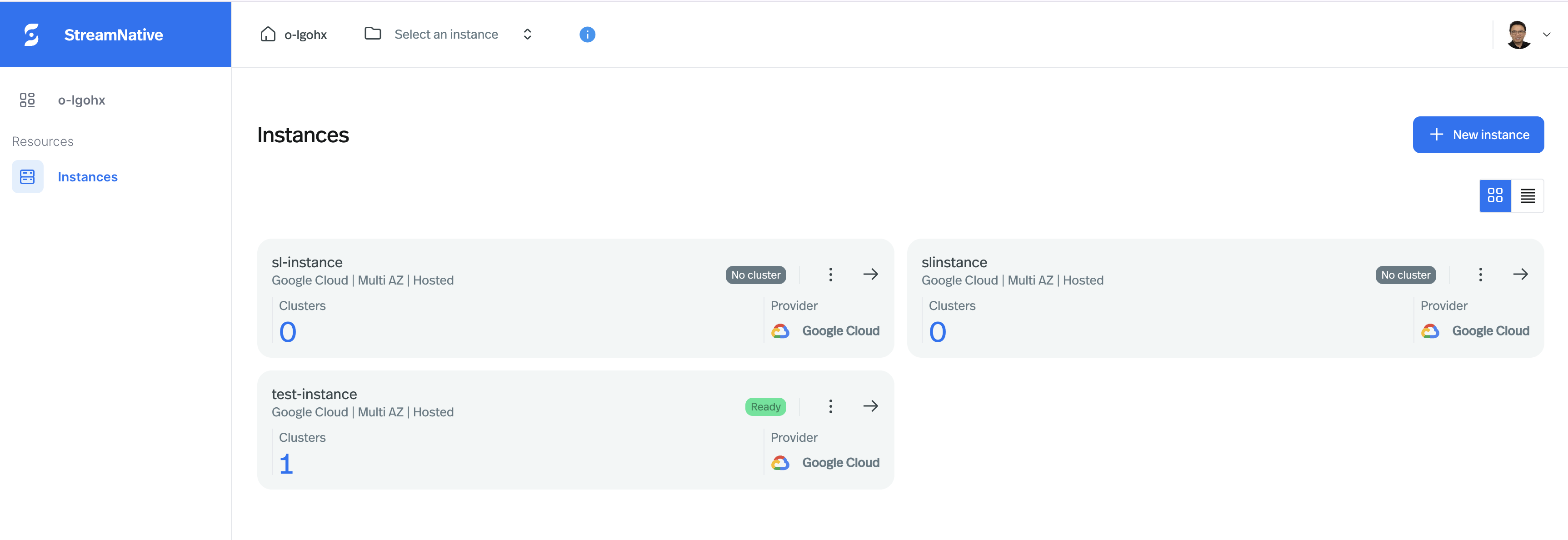 Instances Dashboard