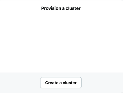 image of the provision a cluster card on the dashboard