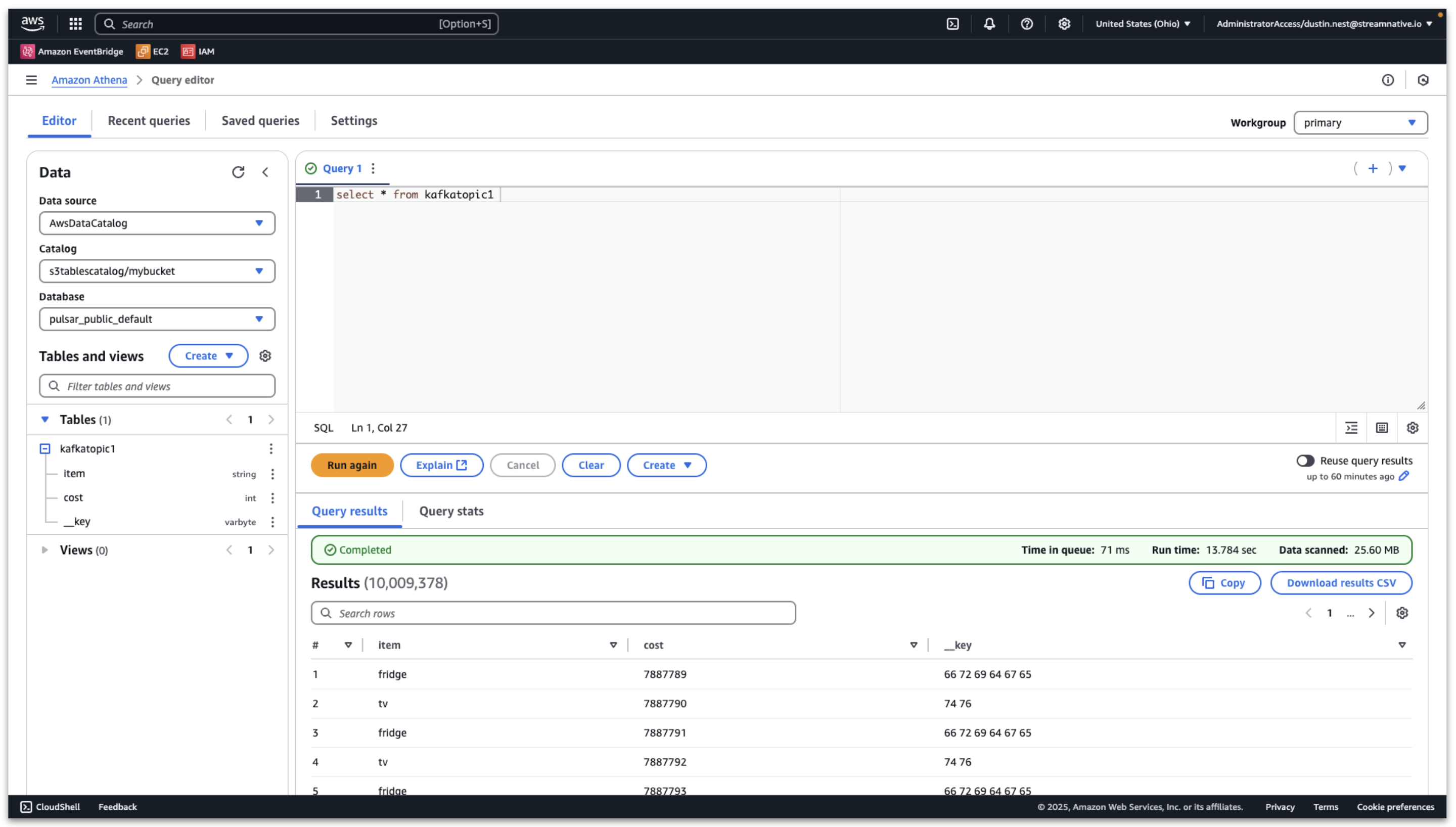 Query iceberg tables in Athena