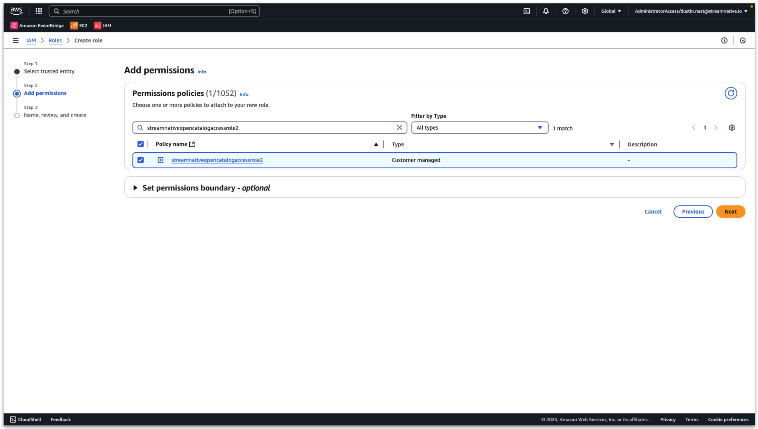 Set AWS External Id